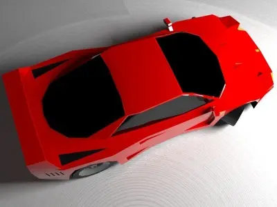 Ferrari F-40 Low-poly 3D model