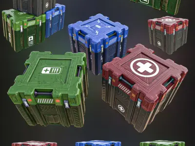 Sci-Fi Pickup Items  Pack Low-poly 3D model
