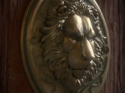 Haunted Mansion Lion Plaque 3D Printable Sculpt 3D print model