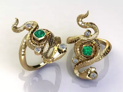 Snake diamond ring  3D print model