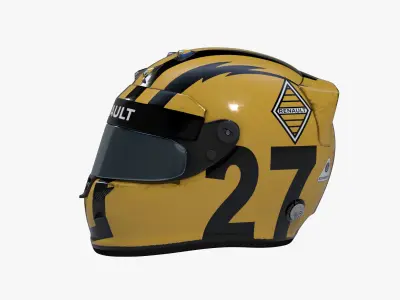 Hulkenberg helmet 2019 Low-poly 3D model