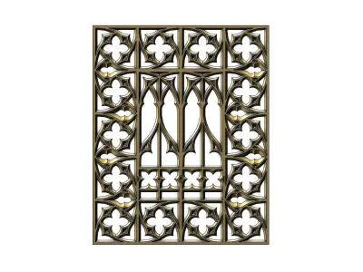 Gothic Ornament pannel for plaster and wood working 3D print model