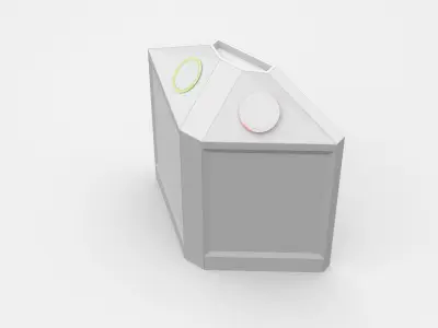 Attachable Trash Bin For Recycling With Two Holes 3D model