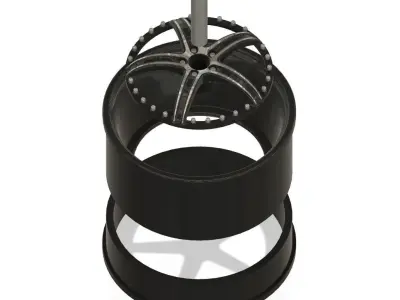 3d printable Asanti deep wheel - 4 parts 3D print model