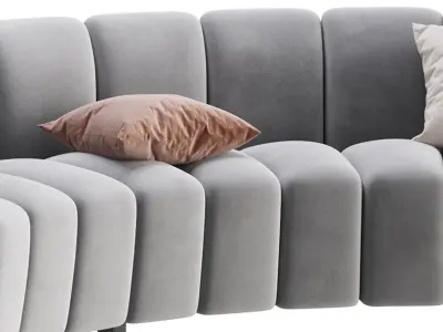 Lando modular curved seat 3D model