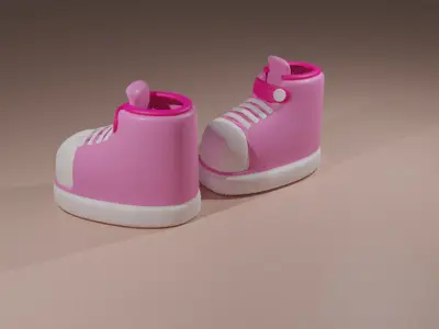 Cartoon Shoes 3D model Free low-poly 3D model