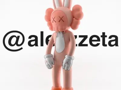 Kaws Accomplice Rabbit Bunny Textured Low-poly 3D model