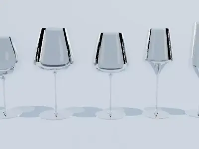 copas de cristal Low-poly 3D model