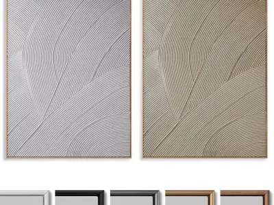 Abstract Painting Frame set 3D model 203