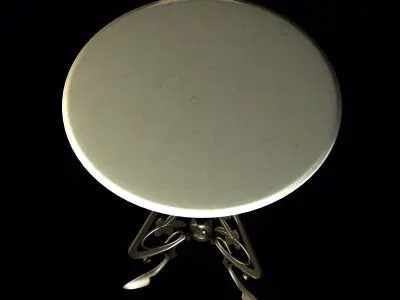 Ornate bistro table with decorative bronze base 3D model