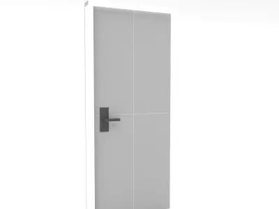 office wooden door  Low-poly 3D model