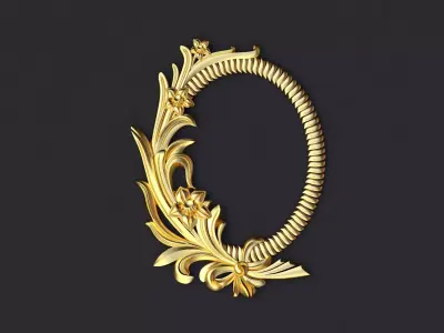 mirror ornate gold letter o 3D model