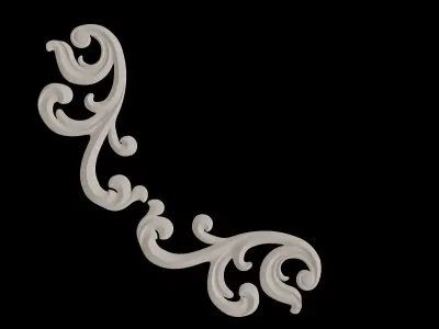 fretwork pair of ornate scrolls 3D model