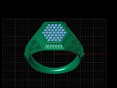 Print Ready STL 3DM  Gents Rings Diamond Men Ring  3D print model 194