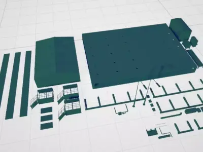 complejo de edificios industriales Free 3D model