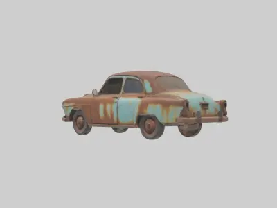 Old Rusty Car Model Low-poly 3D model