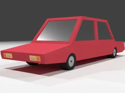 Low poly cartoon car Low-poly 3D model get