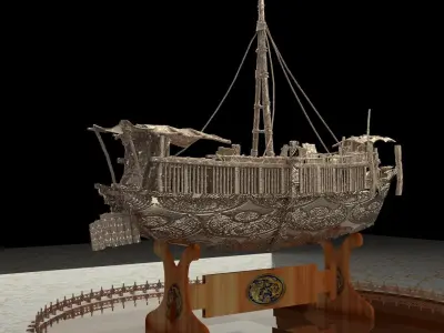 Chinese junk boat 3D model