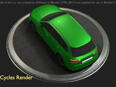 City Car 46 SUV Type-B Green Low-poly 3D model
