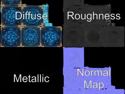 Ornate Mystical Cube Model Pack Low-poly 3D model