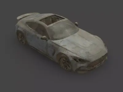 Abandoned Car - Mercedes-Benz AMG GT Coupe Low-poly 3D model