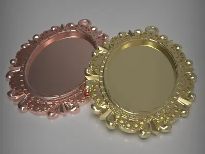 Blank pendant tray 3D printable model 3D print model