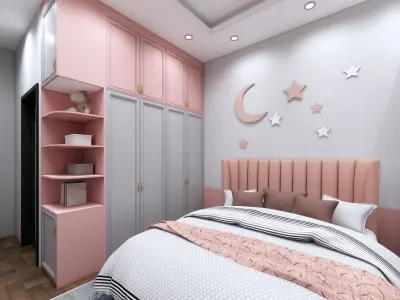 Neoclassical bedroom for girls 3D print model