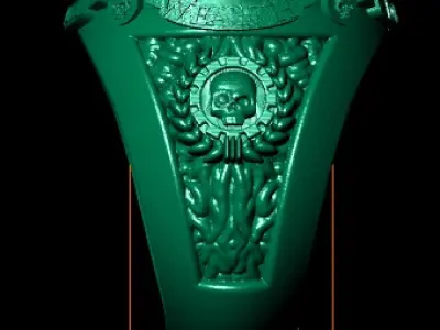 COMPASS AND SKULL FACE RING 3D PRINTABLE MODEL 3D print model