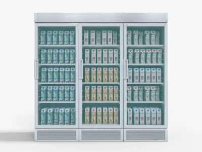 Supermarket Fridge Collection Low-poly 3D model