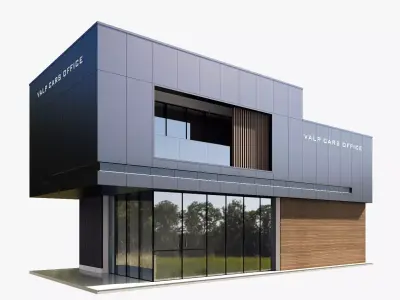 car dealership Low-poly 3D model