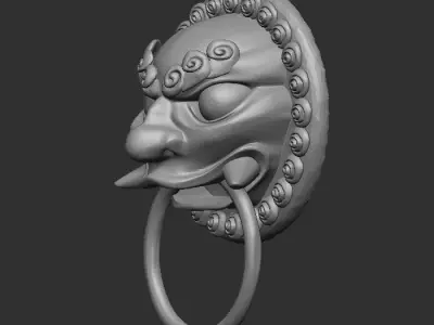 Lion   Door buckle    Ornament   Metal      Free 3D model