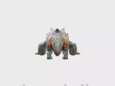 Lava Monster Crawling Creature with Glowing Shell Low-poly 3D model