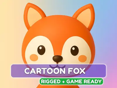 Cartoon Fox character 3d  Low-poly 3D model