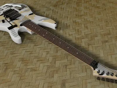 George Lynch ESP kamikaze 3 White 3D model