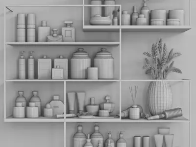 bathroom set 118 Low-poly 3D model