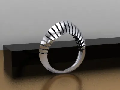  Modern Minimalist Ring with Symmetrical Cutout Design  Free 3D print model