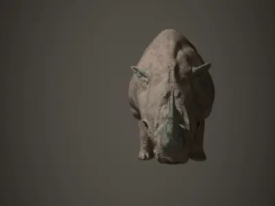 Animal rhinoceros Low-poly 3D model