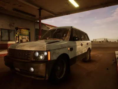 Gas station Unreal 4 Scene Low-poly 3D model