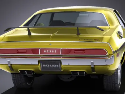 LowPoly Dodge Challenger 1970 RT Low-poly 3D model