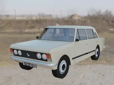Fiat 125p lookalike Free low-poly 3D model