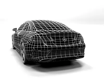 MERCEDES E CLASS COUPE 2017 LOWPOLY Low-poly 3D model