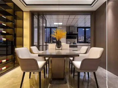 Restaurant Panoramic Modern Guest 3D model