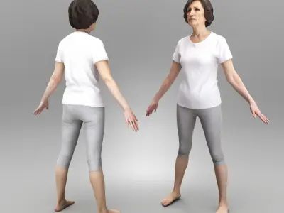 Woman in sportswear ready for rigging 374 Low-poly 3D model