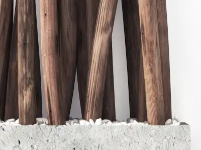 Screen branch hollow pebble fundament n1 3D model