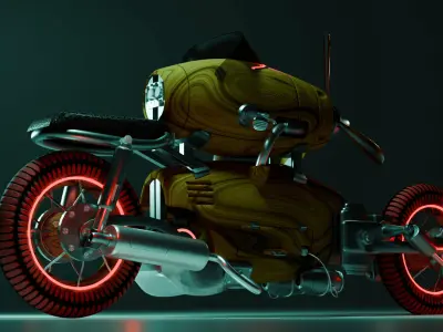 NeoProp Bike    A Retro-Futurist Urban Concept 3D model