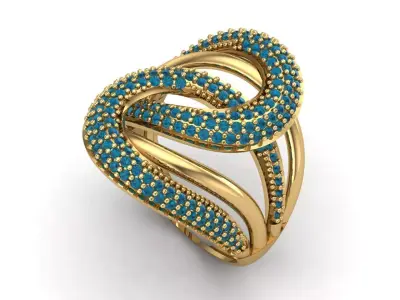 Womens Rings With Stone Ring Ready STL 3DM Models Rings women 3D print model 21
