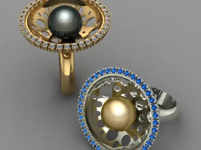 Ring with stone  3D print model