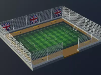 Soccer Stadium - England Low-poly 3D model