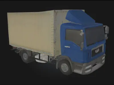 Blue Cargo Truck  Reliable Transport Vehicle 3D model