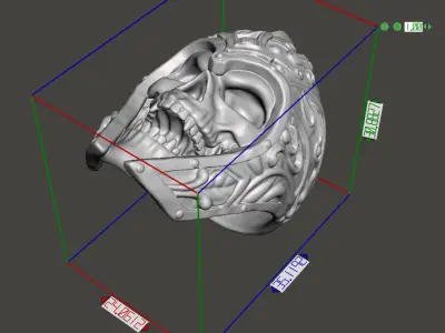 Skull ring jewelry Ancient Warrior vol1 3D print model